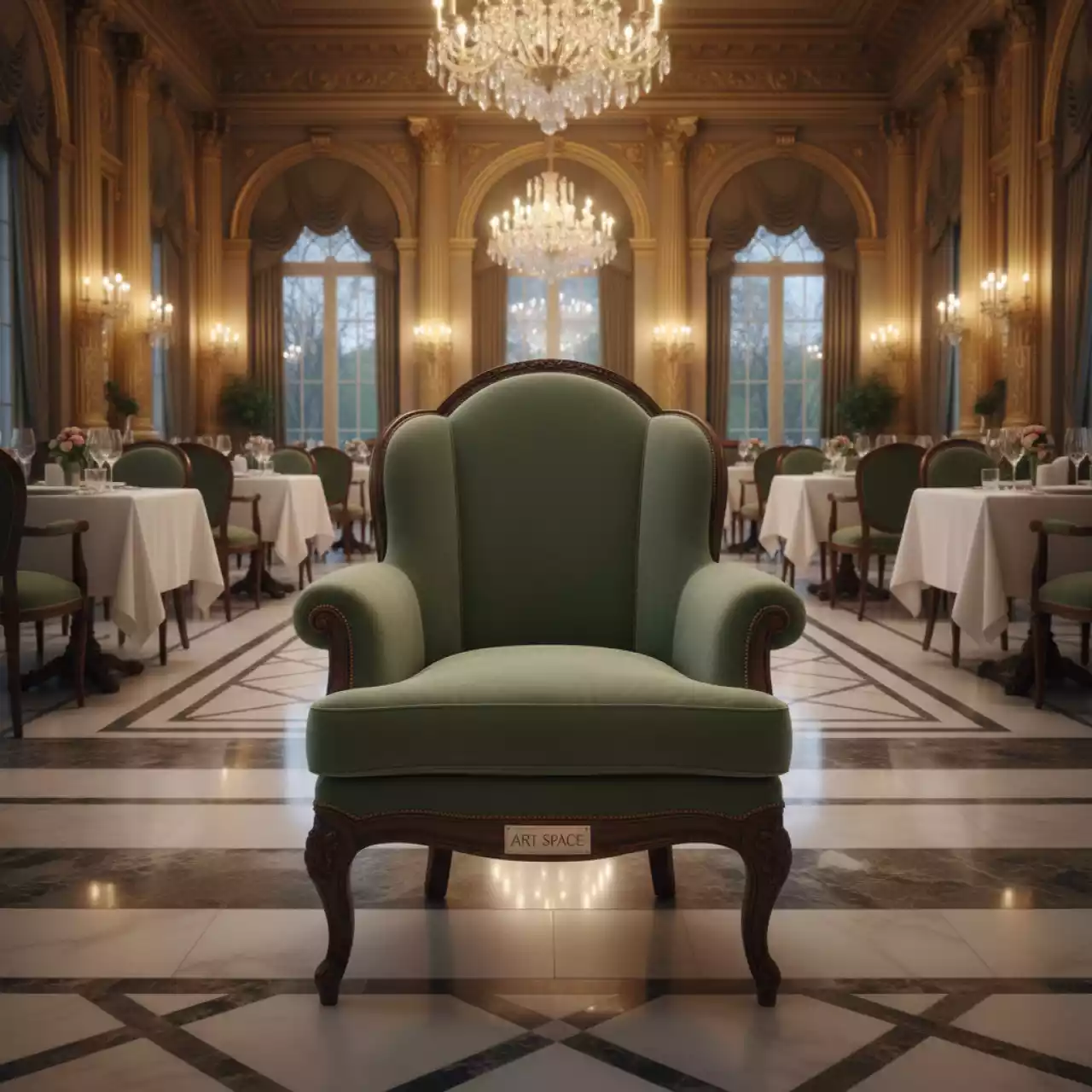 Аренда Кресло Graphite Green Andrian в ресторане «Brunello» — ART SPACE