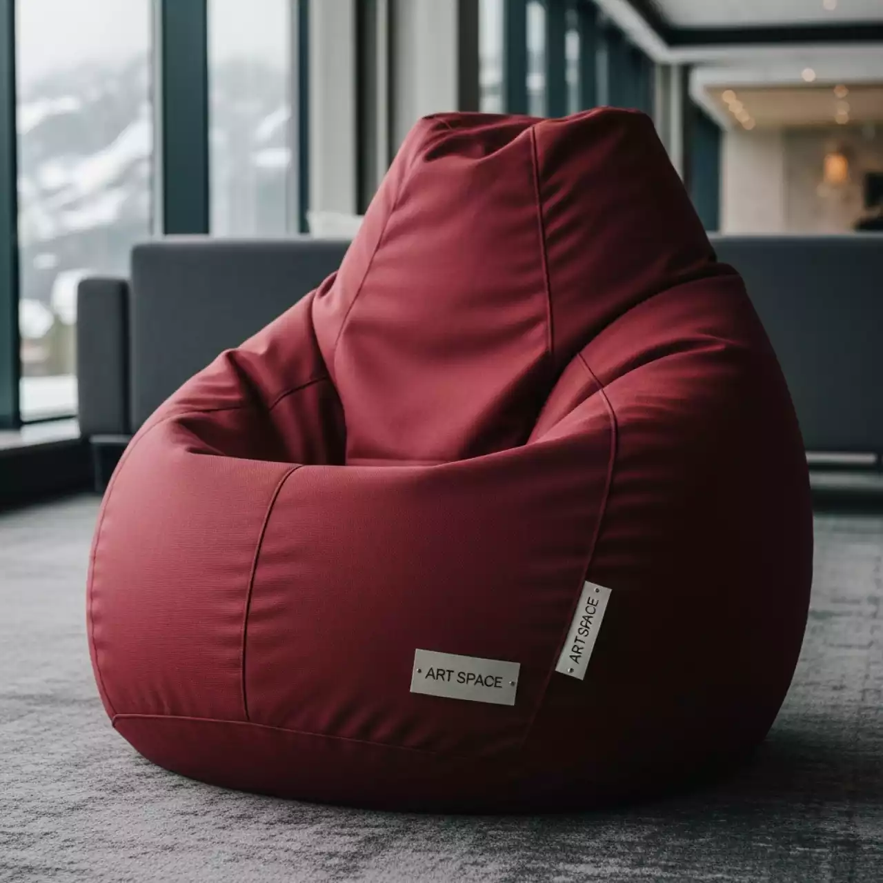 Аренда Кресло груша бордовое 120х85 см в Поляна 1389 Отель и Спа — ART SPACE