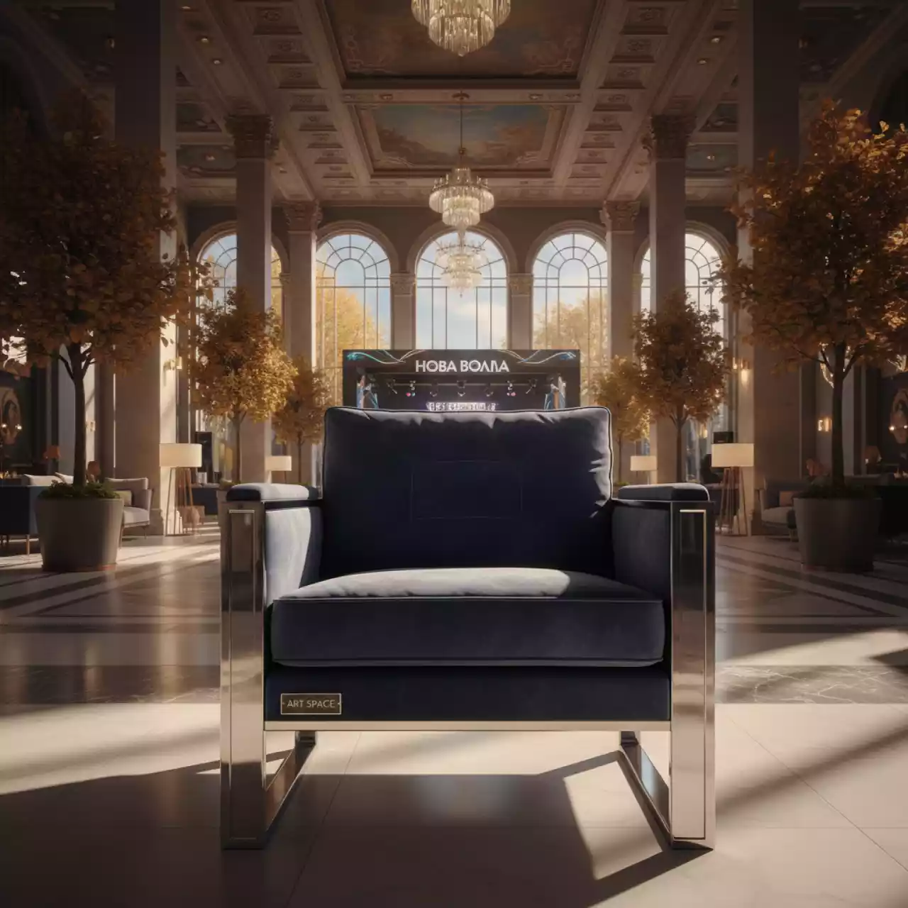 Аренда Кресло хром Nash в Гранд Отель Сочи — ART SPACE