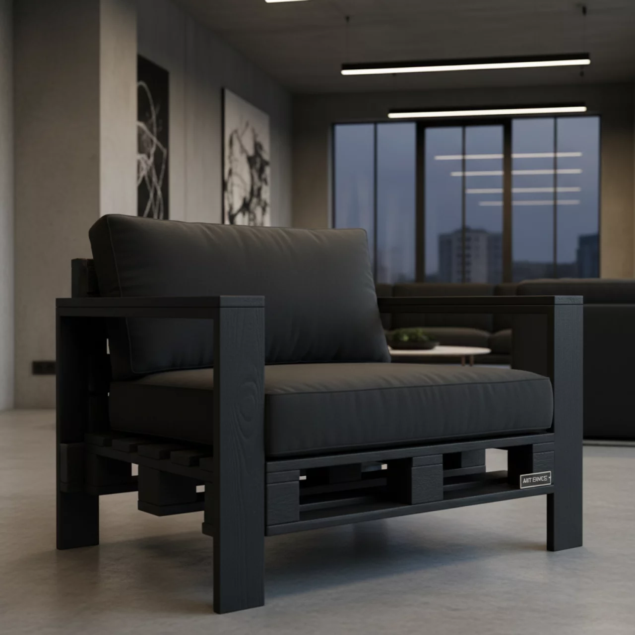 Аренда Кресло из черных паллет в Mercure Сочи Центр — ART SPACE