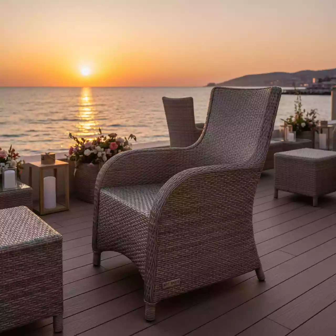 Аренда Кресло из искусственного ротанга Casba на пляжных клубах Хосты — ART SPACE