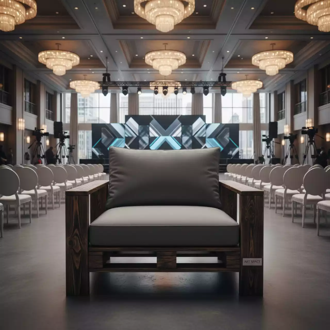 Аренда Кресло из поддонов обожженное с серой подушкой в гранд-отеле «Жемчужина» — ART SPACE