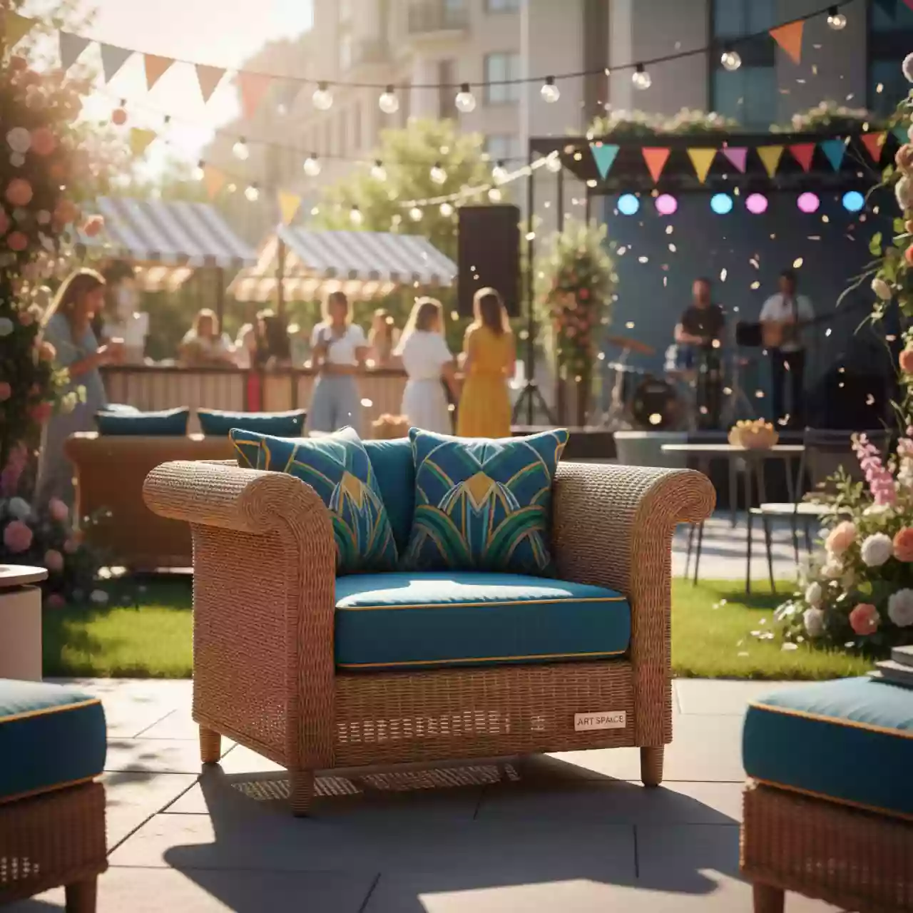 Аренда Кресло из ротанга угловое в отеле «Звездный» — ART SPACE