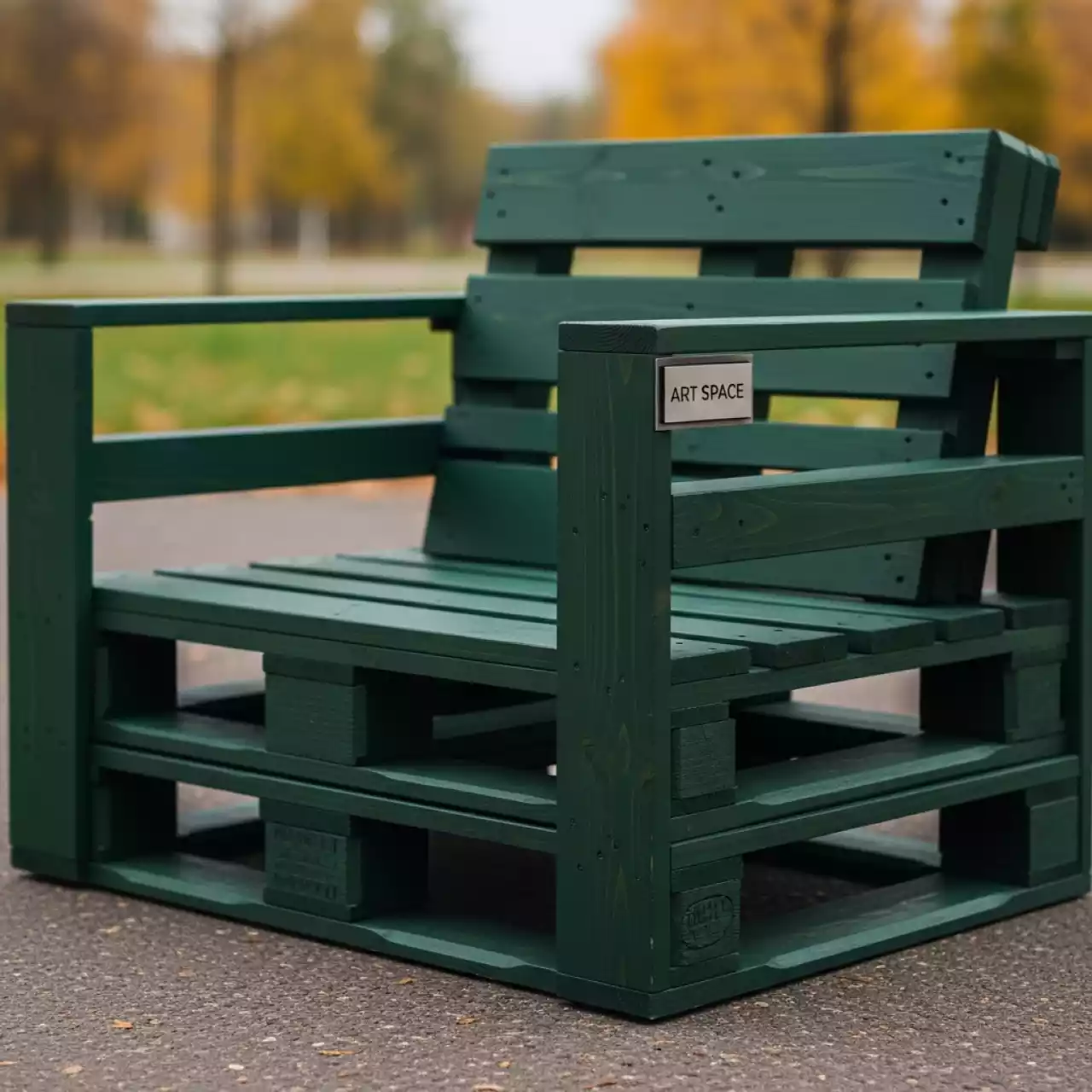 Аренда Кресло из зеленых паллет в Alpha Sirius — ART SPACE