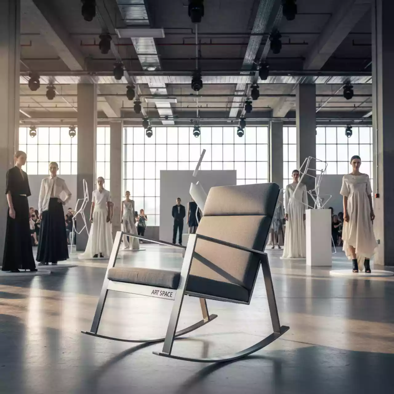 Аренда Кресло качалка Rilis серый в Omega Sirius — ART SPACE