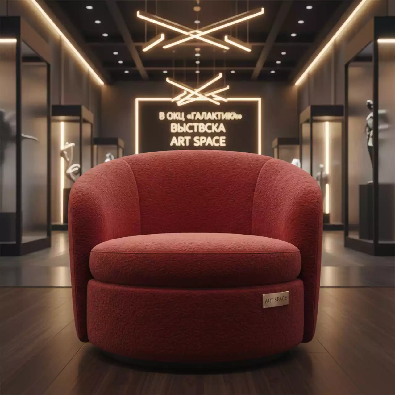 Аренда Кресло Кэнди букле красный в ОКЦ «Галактика» — ART SPACE