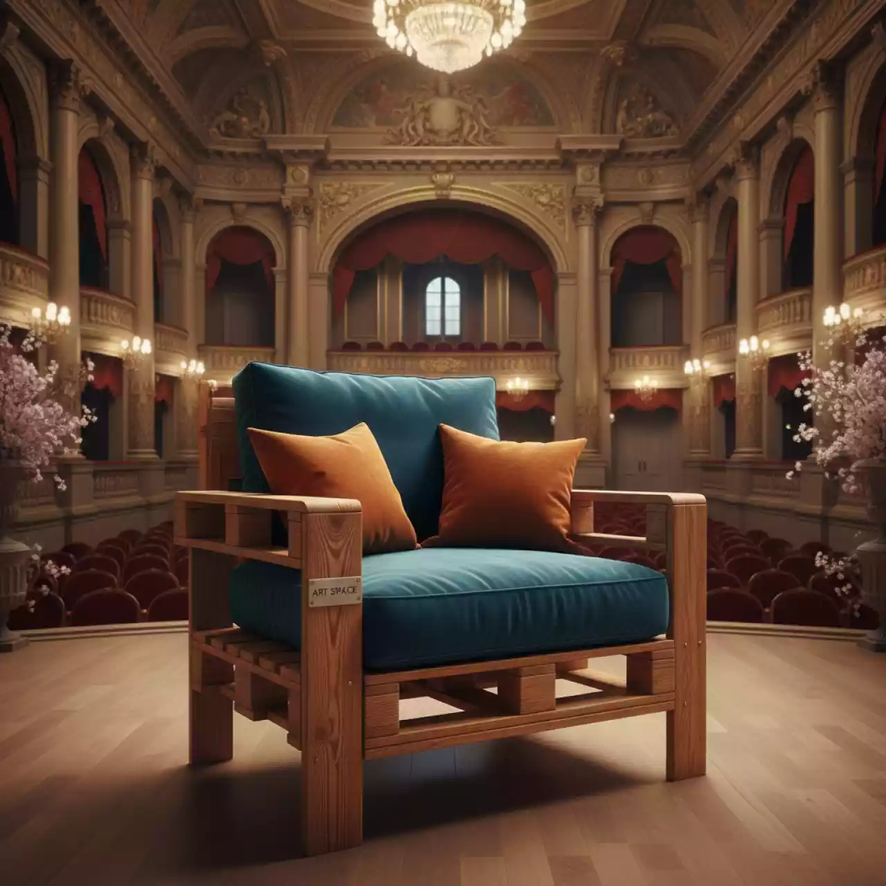 Аренда Кресло классическое из поддонов в Зимнем театре — ART SPACE