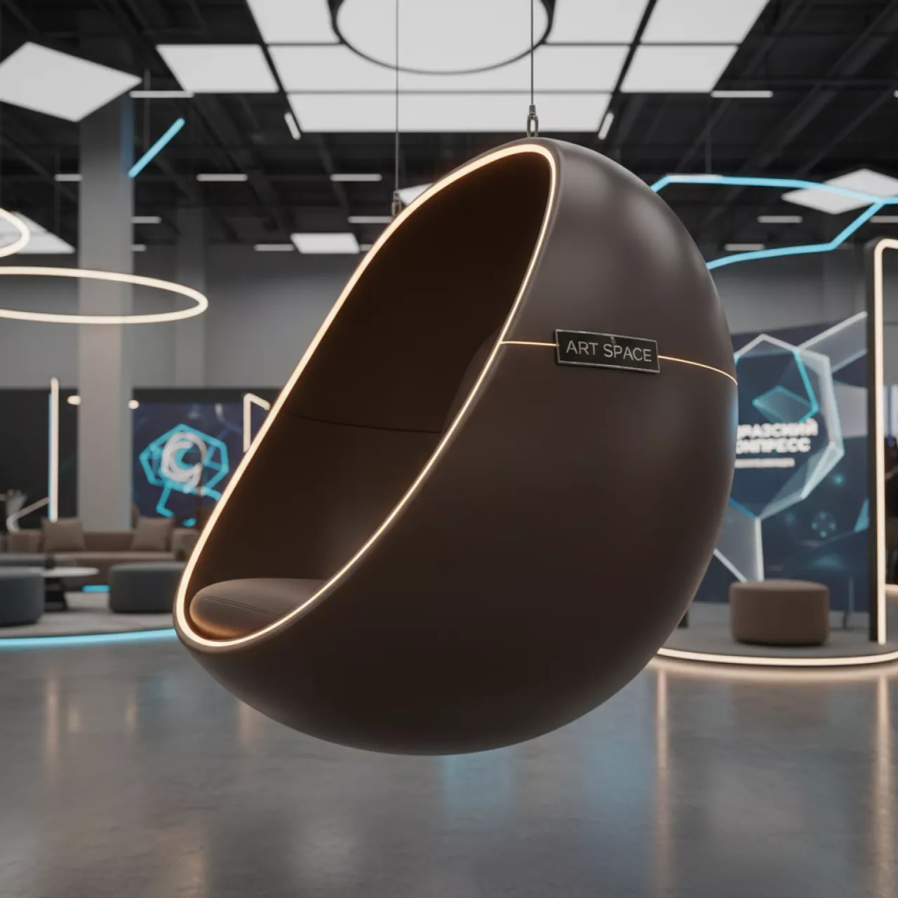 Аренда Кресло кокон подвесное двухместное HASTA цвет горячий шоколад в Alpha Sirius — ART SPACE