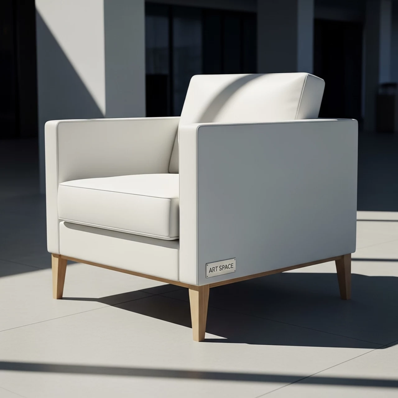 Аренда Кресло кожаное белое в Alpha Sirius — ART SPACE