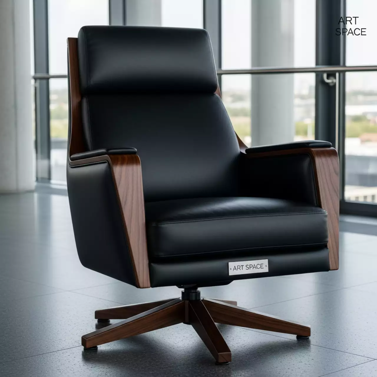 Аренда Кресло кожаное черное President Wood в Radisson Blu Resort & Congress Centre — ART SPACE