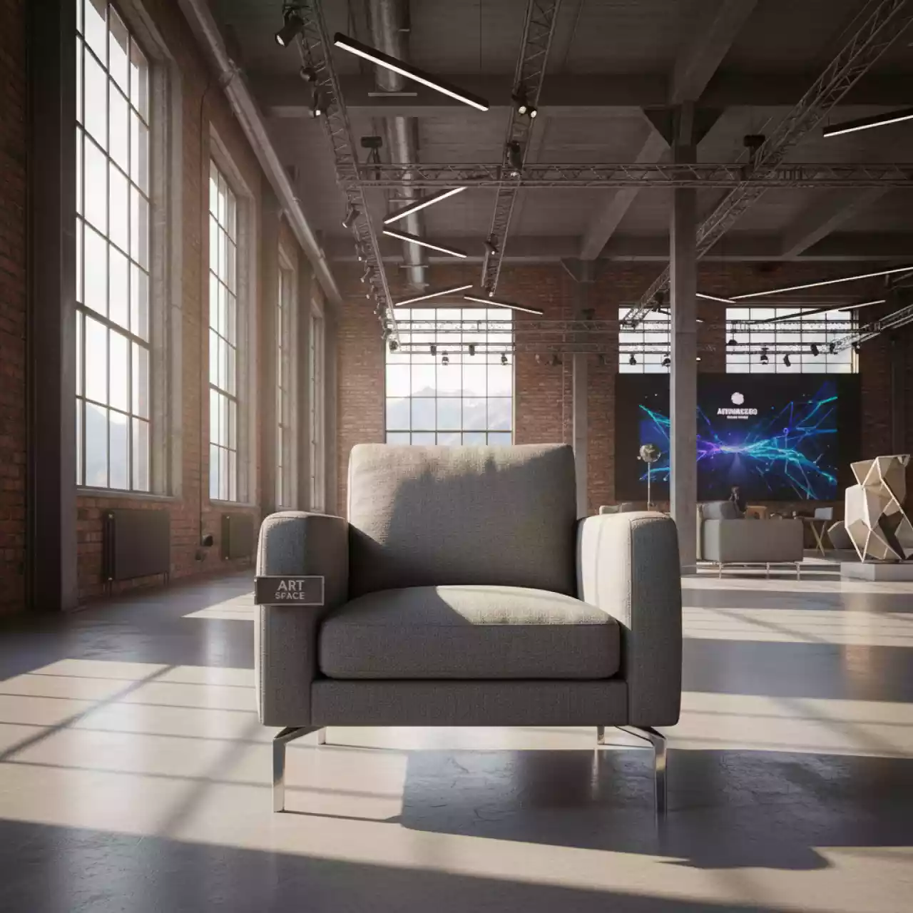 Аренда Кресло Лаперла серое в ледовом дворце «Роза Хутор» — ART SPACE