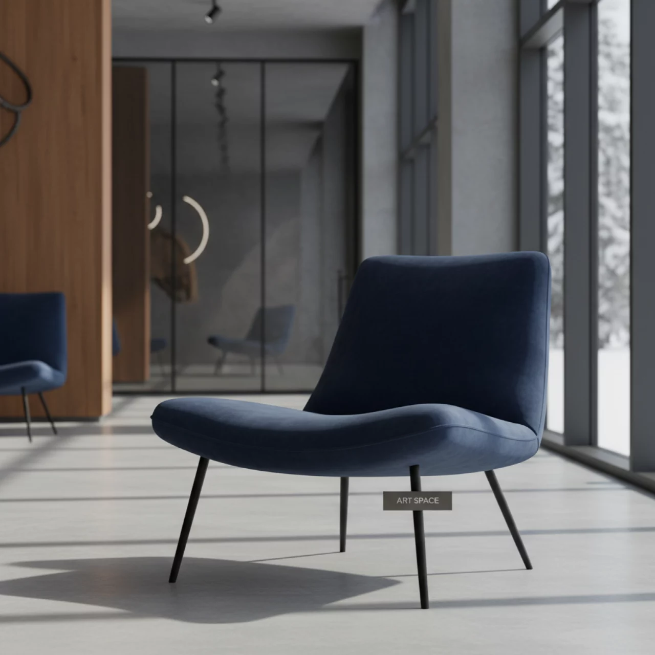 Аренда Кресло лаунж Бостон велюр синий в этно-парке «Моя Россия» — ART SPACE