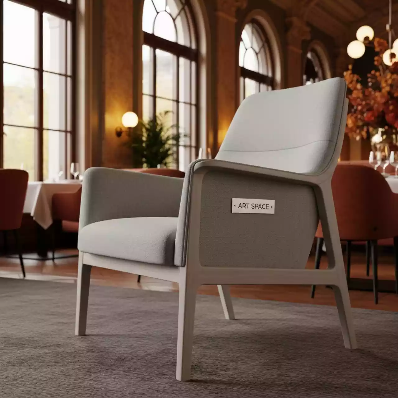 Аренда Кресло лаунж Fir светло серое в ресторане «Sanremo» — ART SPACE