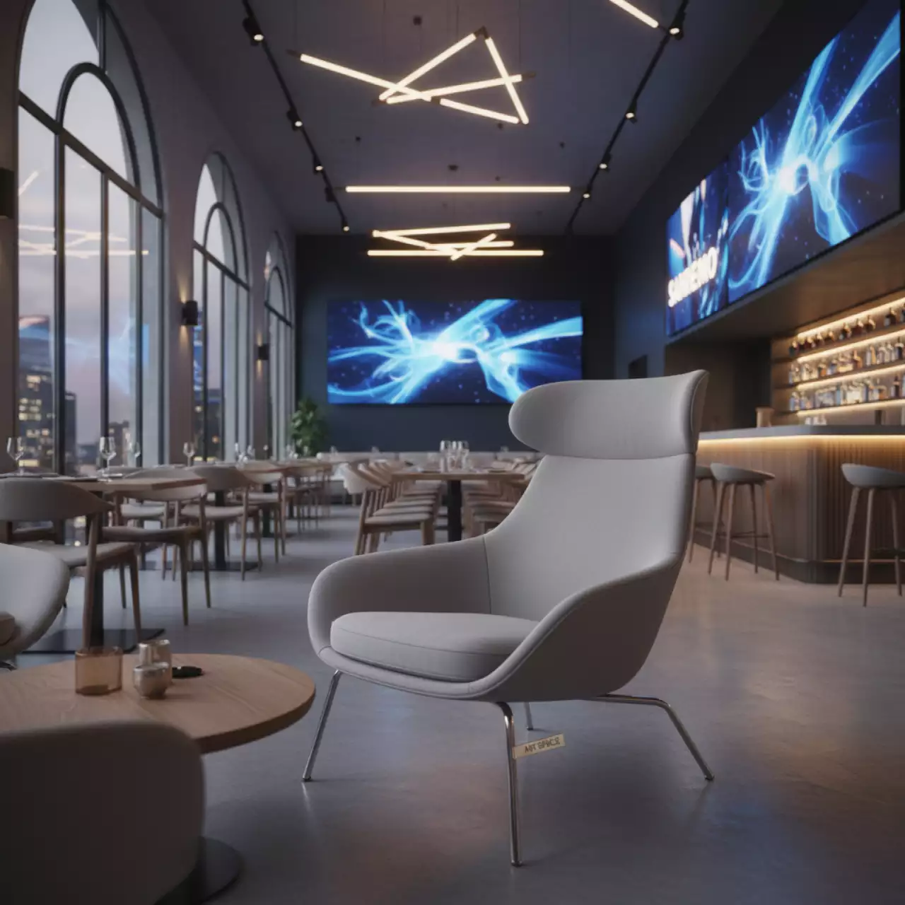 Аренда Кресло лаунж светло серое Fir в ресторане «Sanremo» — ART SPACE