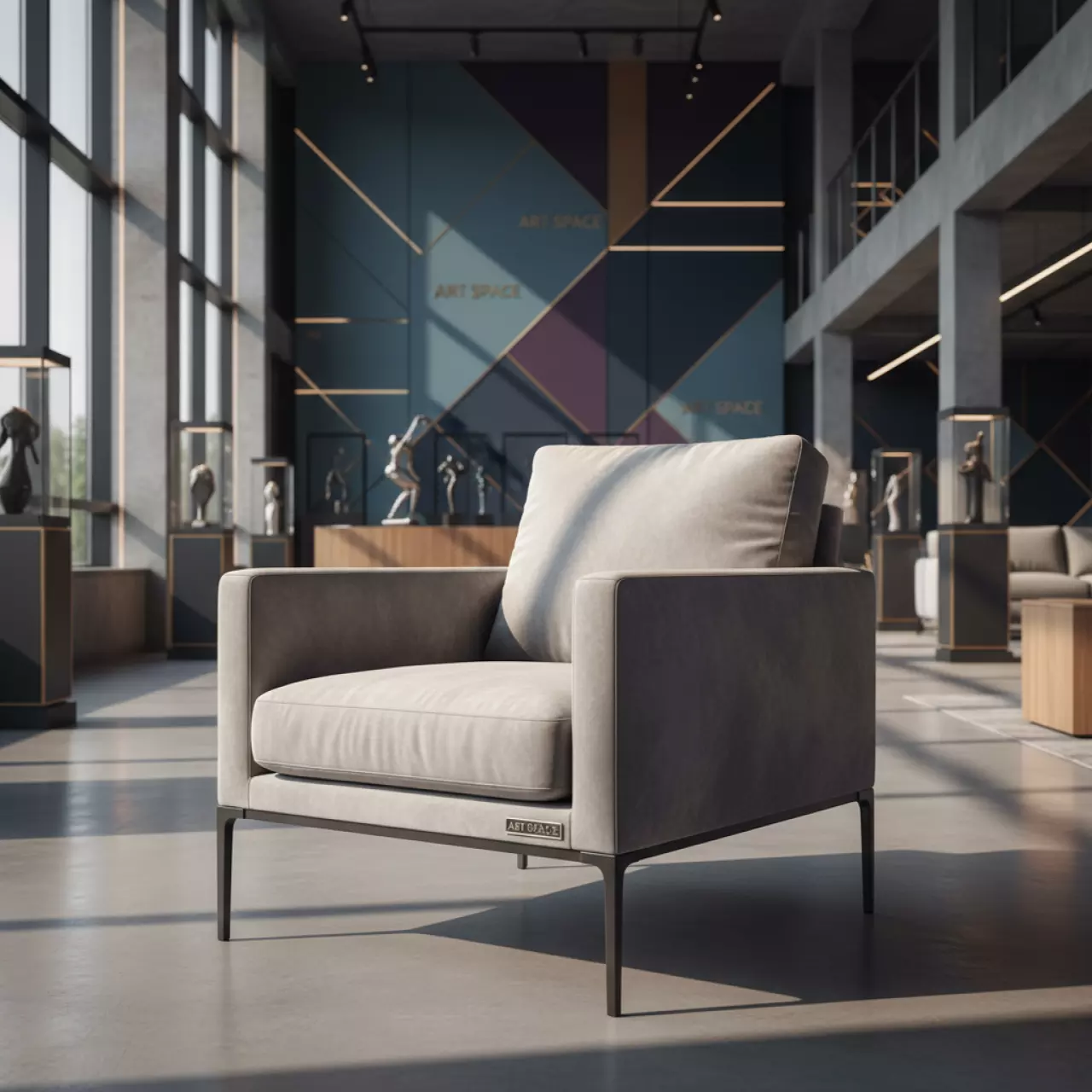 Аренда Кресло Loki велюр серый в ОКЦ «Галактика» — ART SPACE