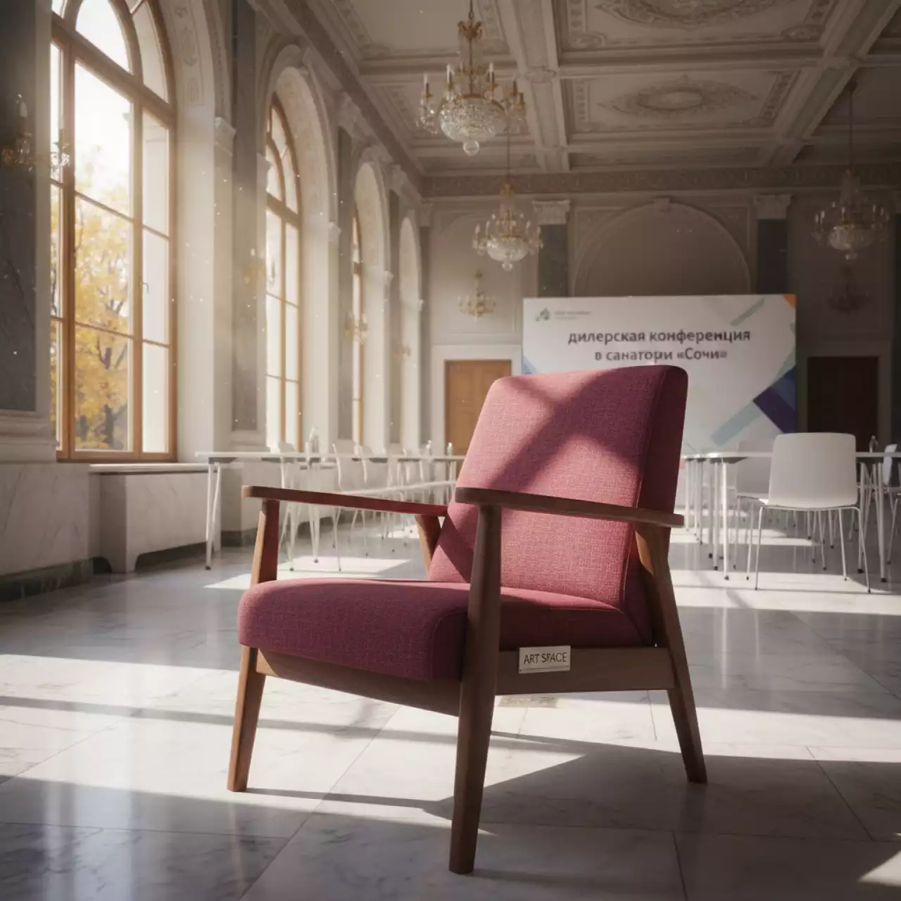 Аренда Кресло Лора орех бордовое в санатории «Сочи» — ART SPACE