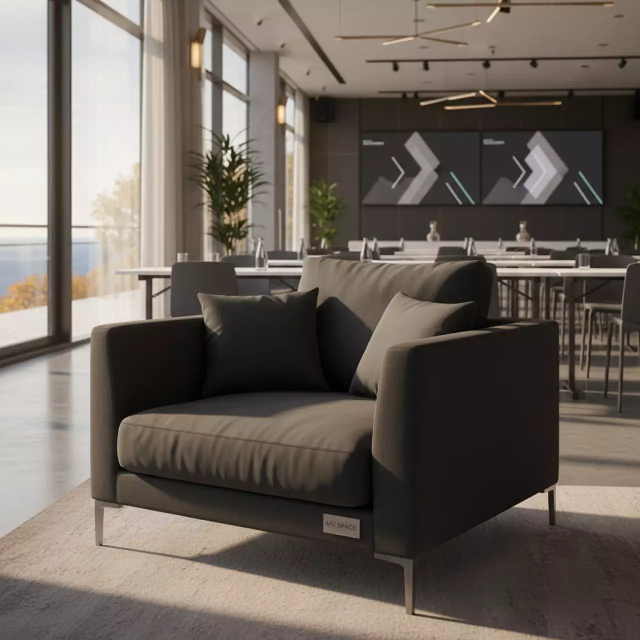 Аренда Кресло Марсель с подушками 130 Эбен лунный в Swissôtel Resort Sochi Kamelia — ART SPACE