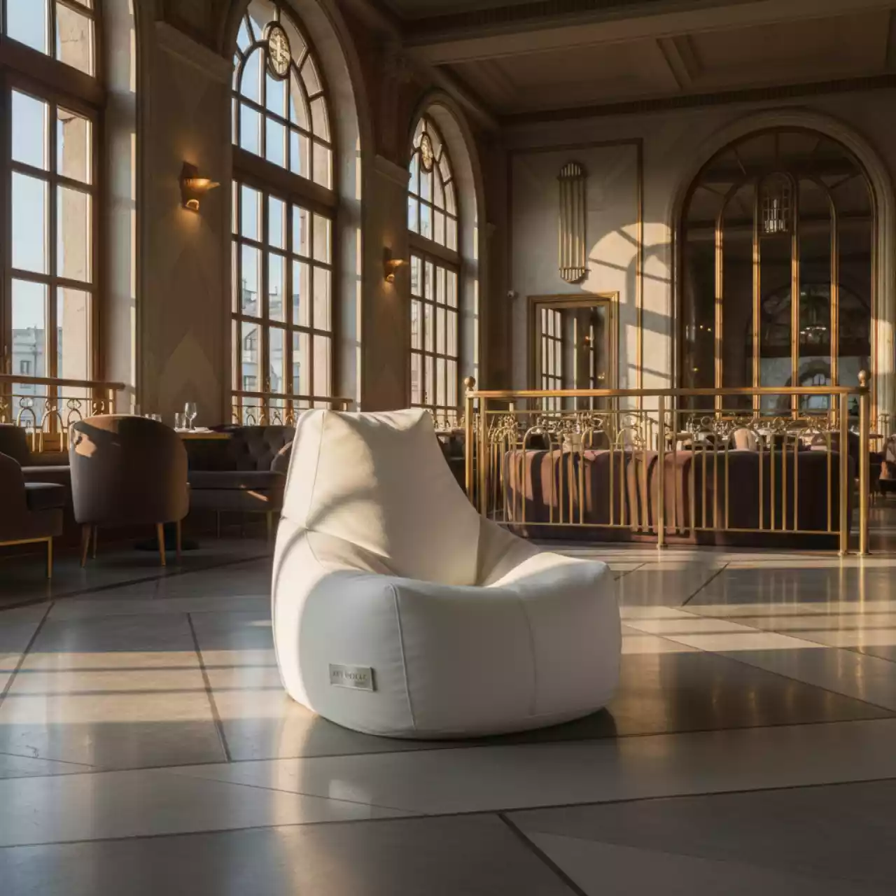 Аренда Кресло мешок Bean bag mini белое в ресторане «Высота 5642» — ART SPACE