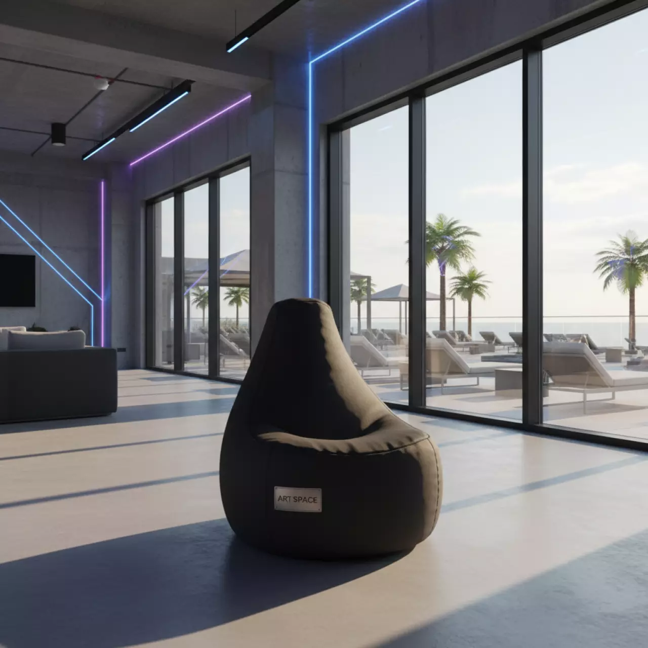 Аренда Кресло мешок Bean bag Opti черный в комплексе Sea Galaxy — ART SPACE