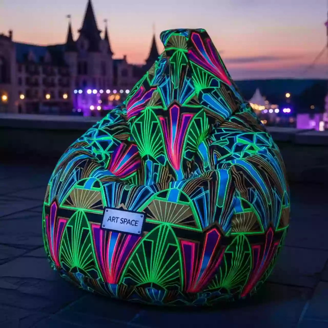 Аренда Кресло мешок Beanbag флуоресцентный в отеле «Богатырь» — ART SPACE