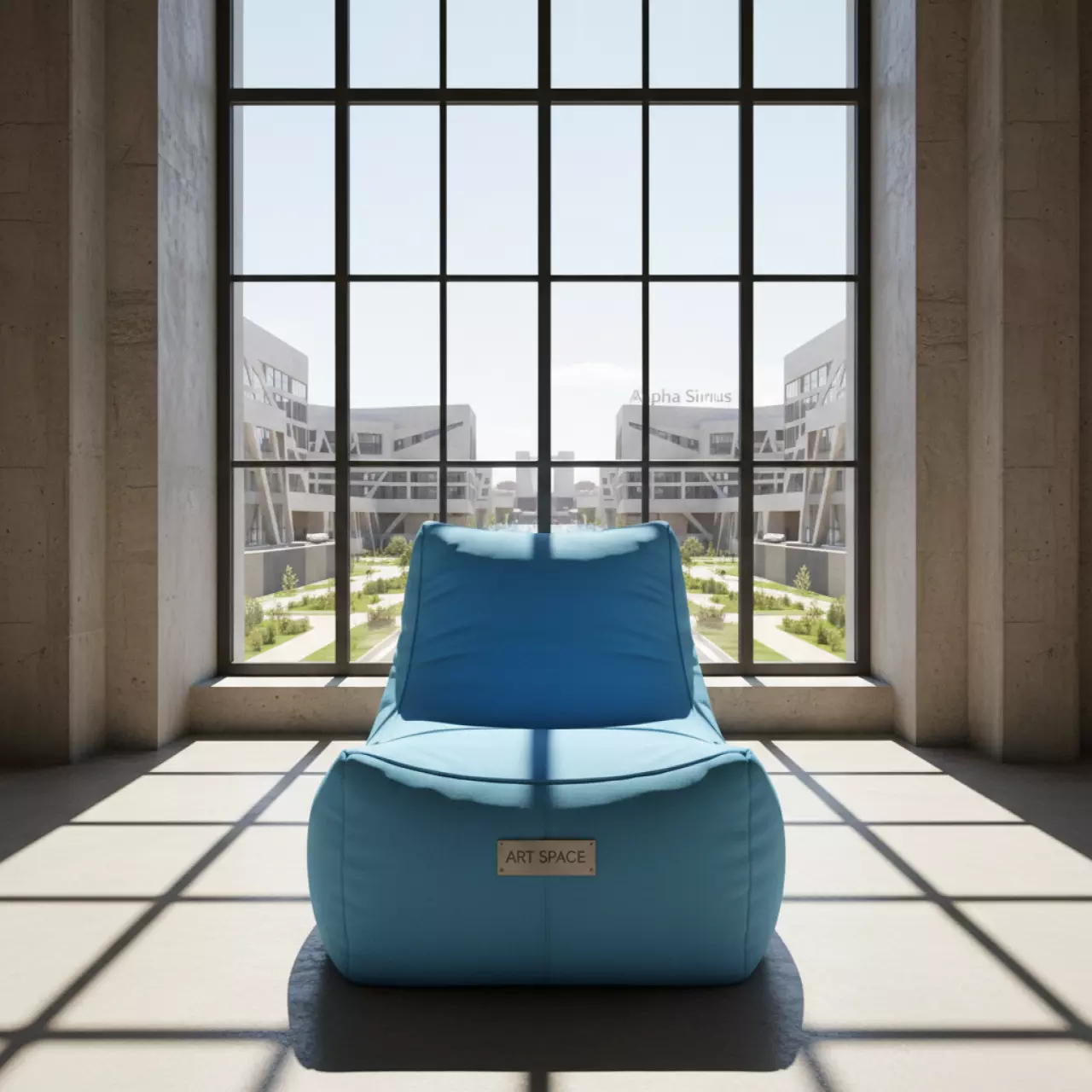 Аренда Кресло мешок пуф голубое в Alpha Sirius — ART SPACE