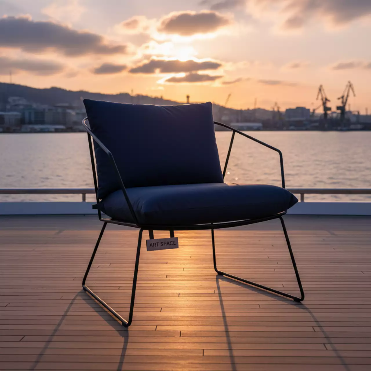 Аренда Кресло металлическое Armona с подушкой на VIP теплоходе (Морпорт Сочи) — ART SPACE