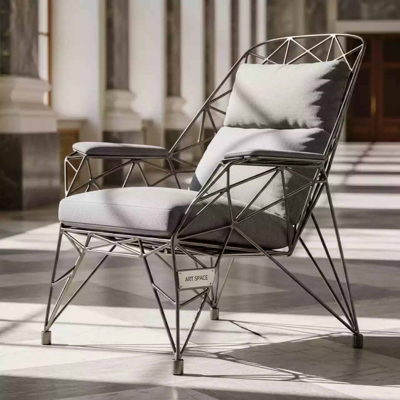 Аренда Кресло металлическое плетеное с подушкой Shenzhou X в усадьбе Голицына — ART SPACE