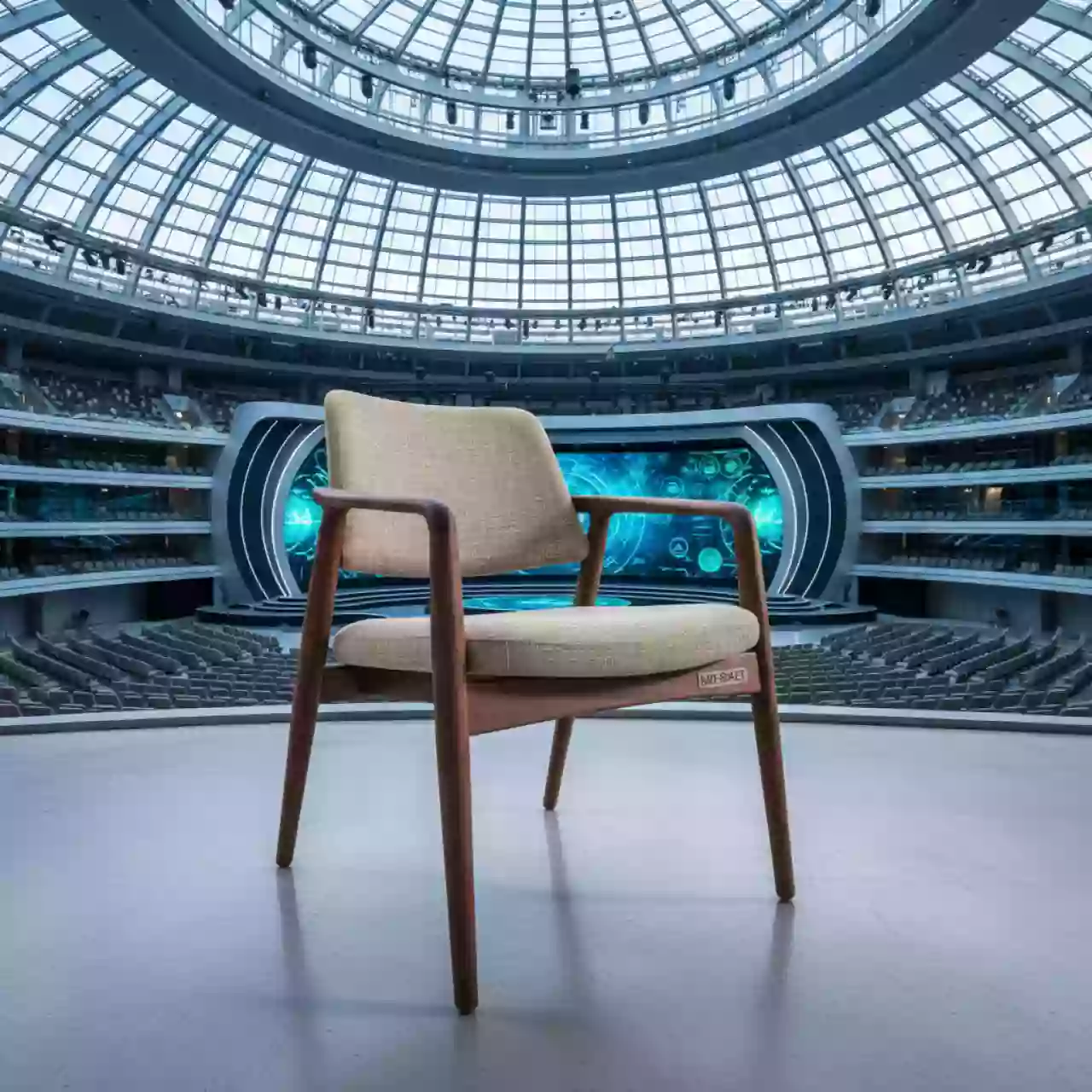 Аренда Кресло Минамино бежевое орех в ледовом дворце «Большой» — ART SPACE