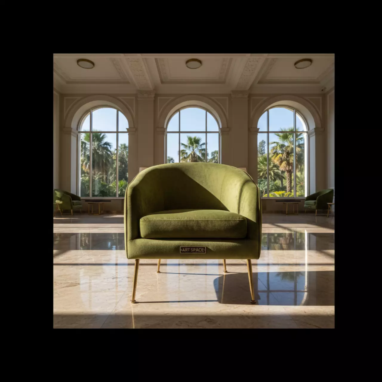 Аренда Кресло мини МК24 оливковое в санатории «Сочи» — ART SPACE