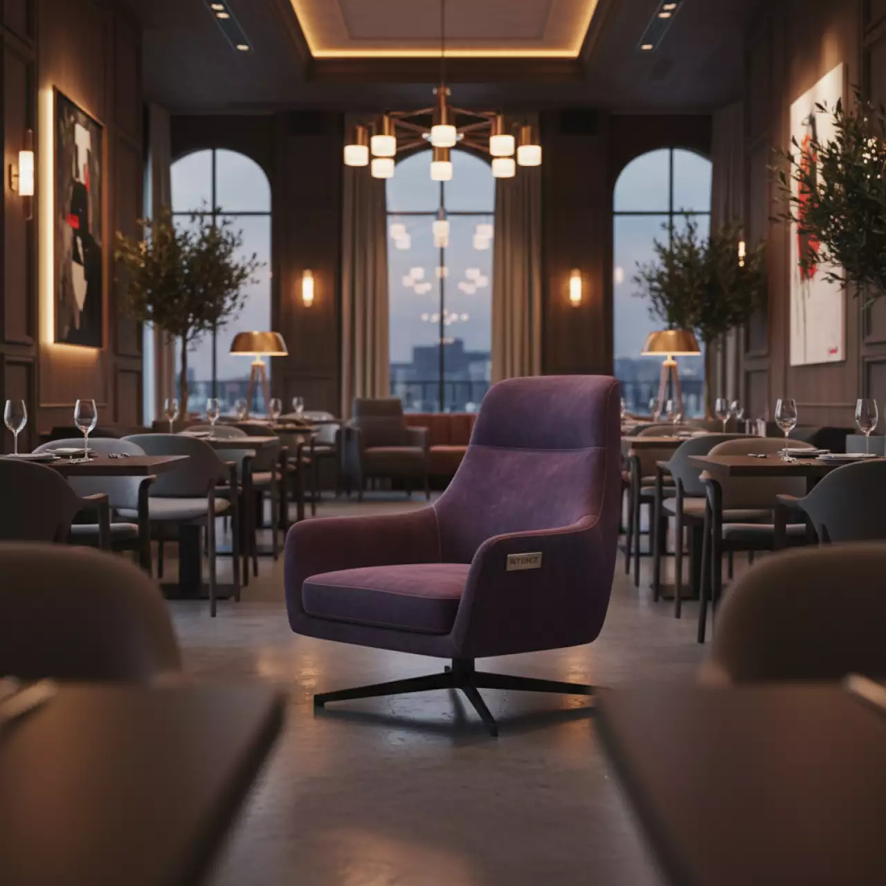 Аренда Кресло Mokka purple 3077VL в ресторане «Brunello» — ART SPACE