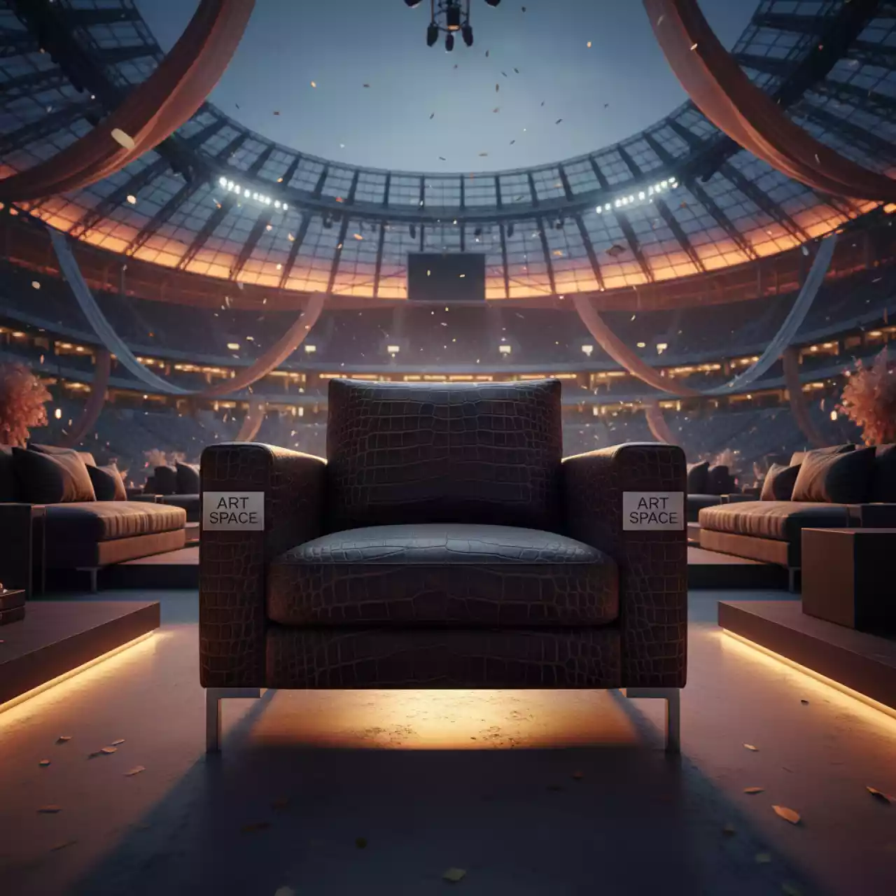 Аренда Кресло натуральная кожа Jacare на арене «Фишт» — ART SPACE