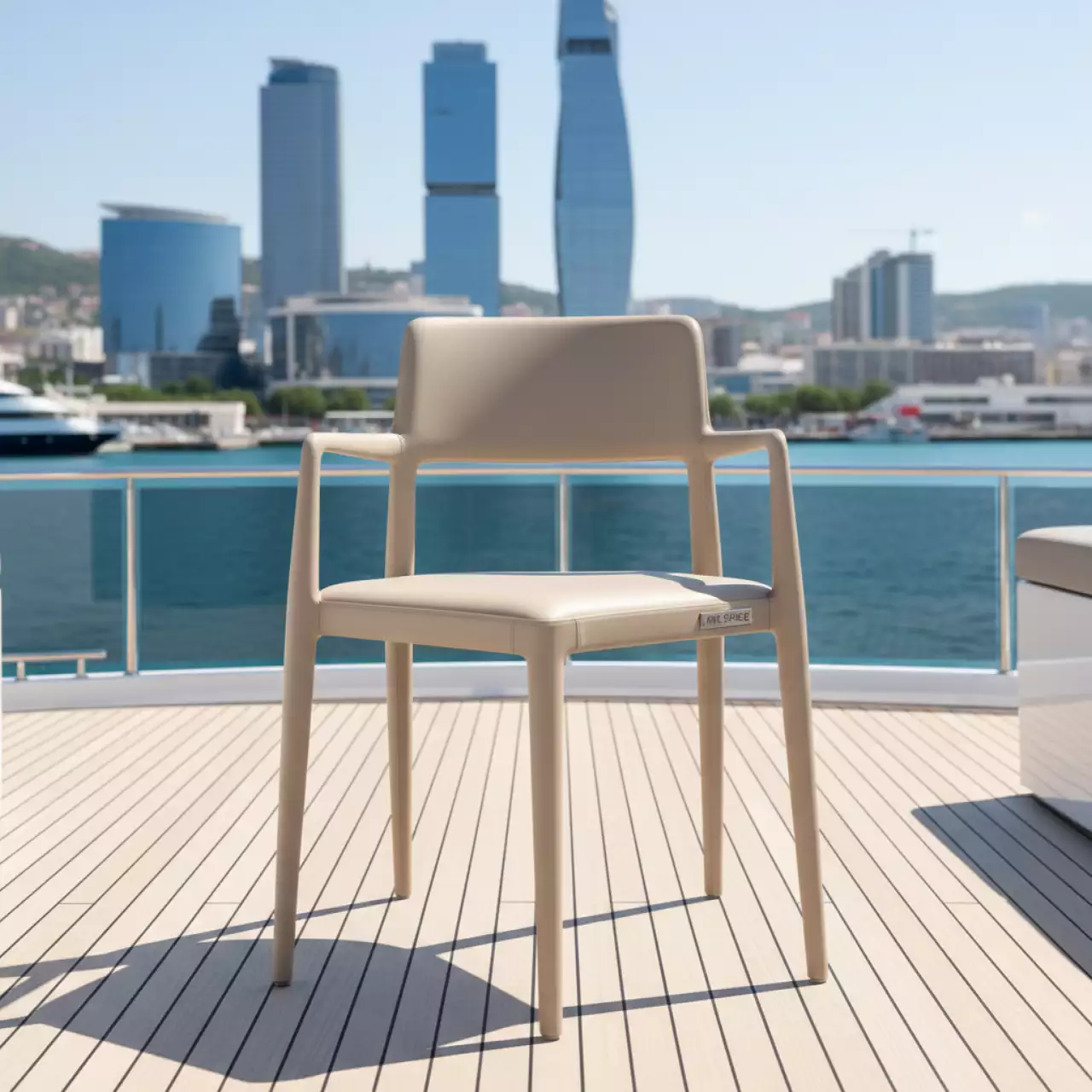 Аренда Кресло обеденное Paradise экокожа бежевый на VIP теплоходе (Морпорт Сочи) — ART SPACE