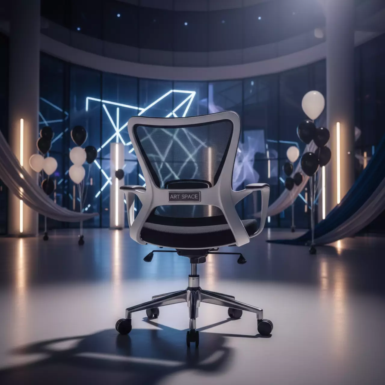 Аренда Кресло офисное бело черное Foreboding в ОКЦ «Галактика» — ART SPACE