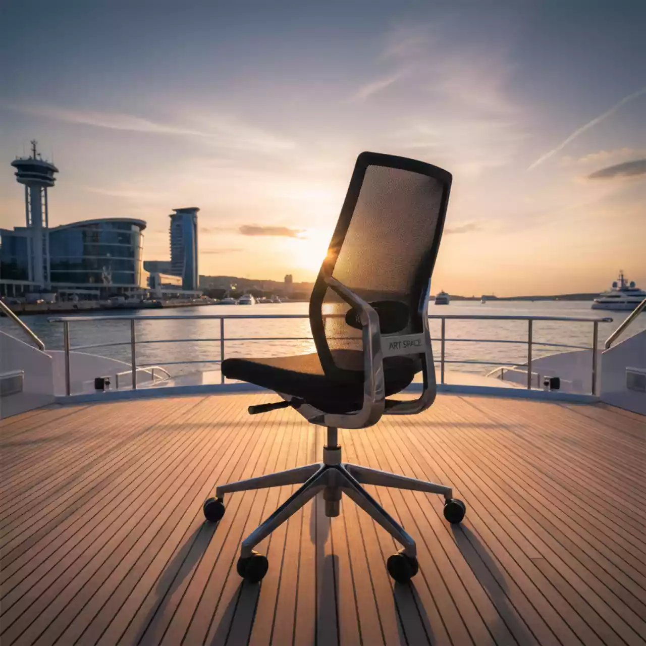 Аренда Кресло офисное черная сетка Cody Mesh на VIP теплоходе (Морпорт Сочи) — ART SPACE