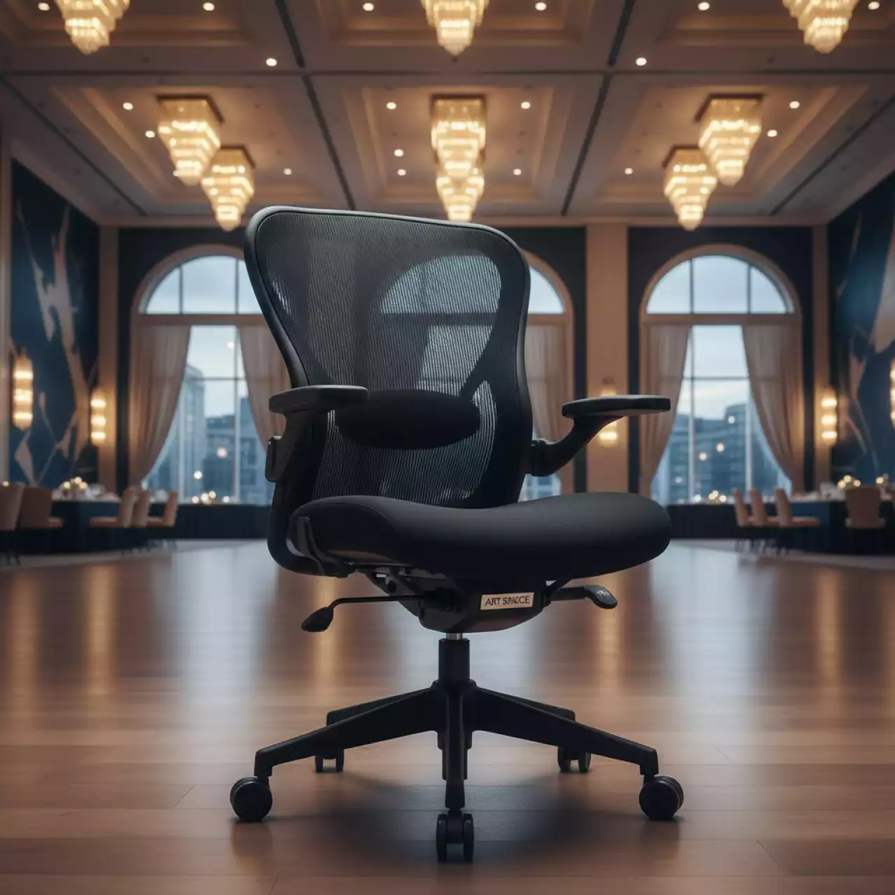 Аренда Кресло офисное черная сетка EP 520 Black в Grand Karat Sochi — ART SPACE
