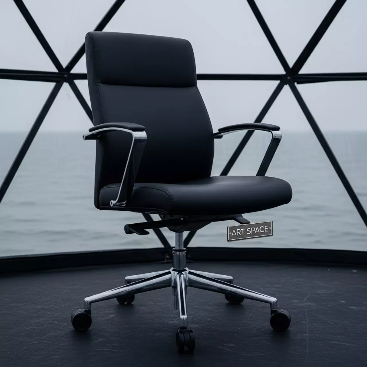 Аренда Кресло офисное Conference 2 черное экокожа на пляже «Ривьера» — ART SPACE
