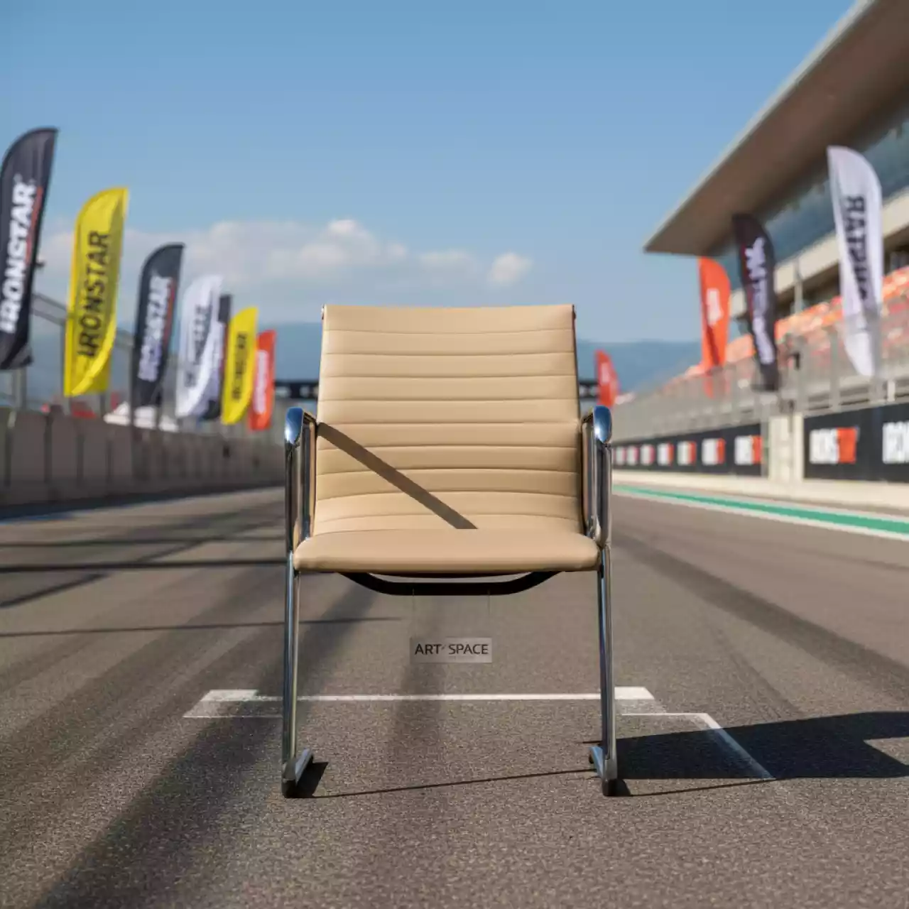 Аренда Кресло офисное экокожа бежевая Conference 2 на Сочи Автодроме — ART SPACE