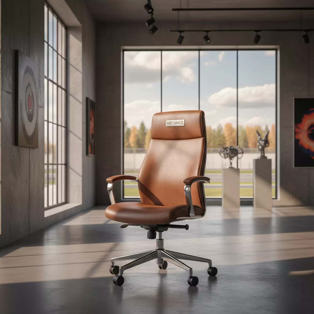 Аренда Кресло офисное Enter EX 511 экокожа коричневое на Сочи Автодроме — ART SPACE
