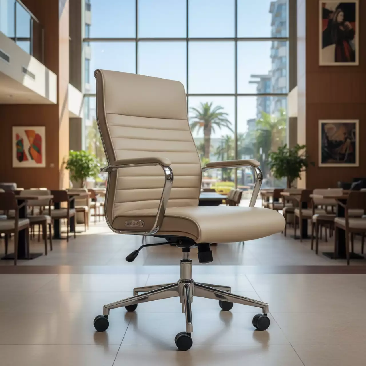 Аренда Кресло офисное Monro экокожа бежевое в City Park Hotel Sochi — ART SPACE