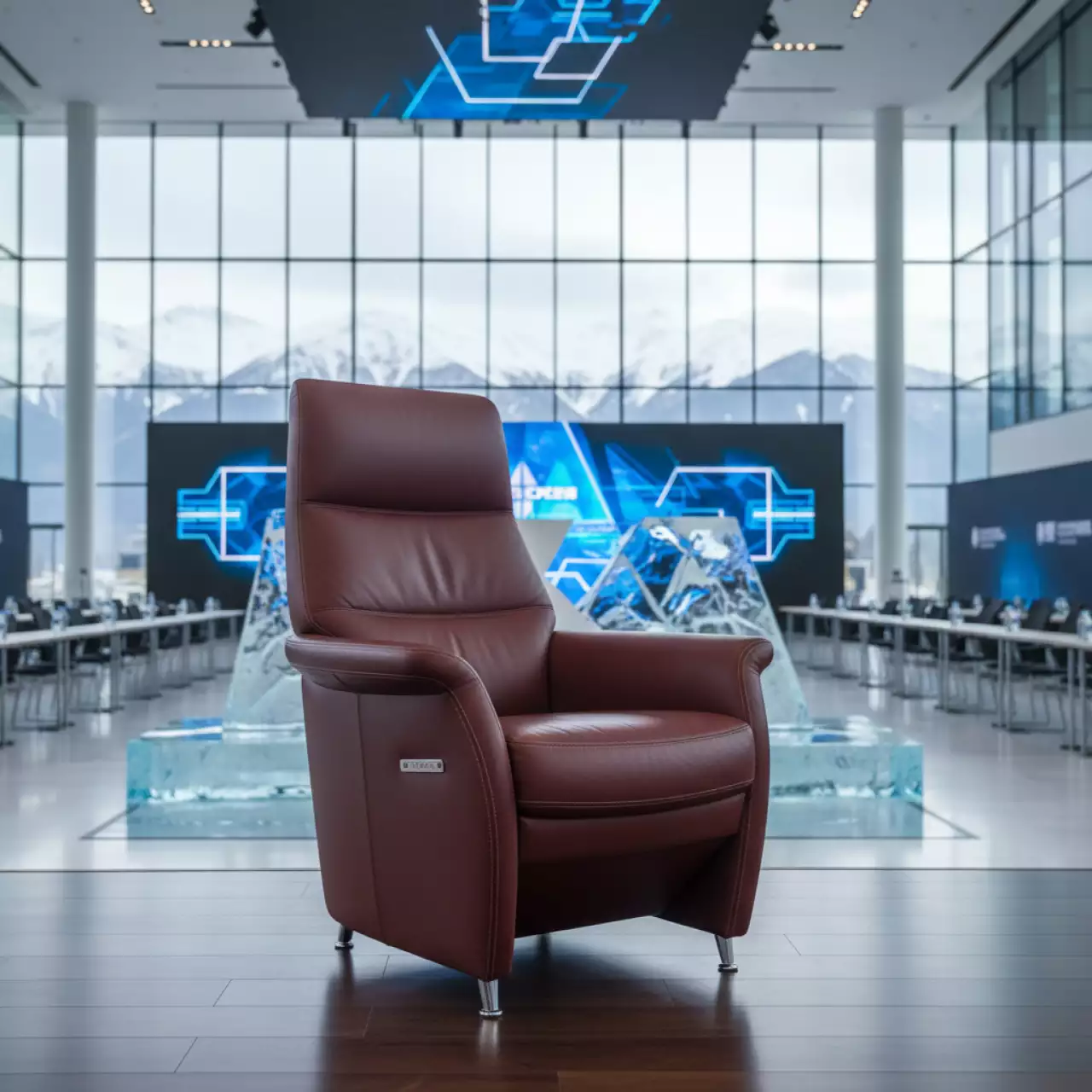 Аренда Кресло офисное Porsche кожа коричневая в ледовом дворце «Роза Хутор» — ART SPACE