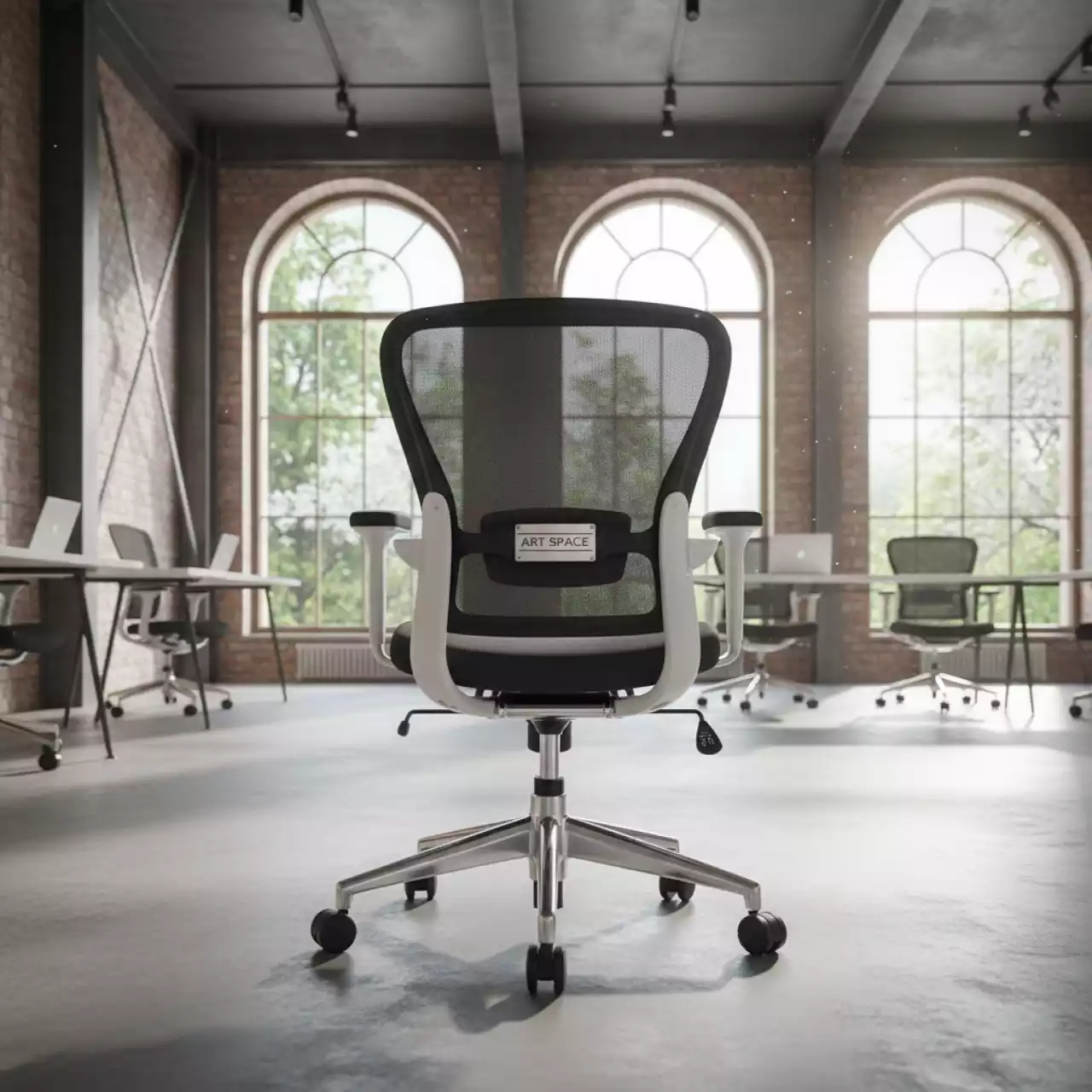 Аренда Кресло офисное Prism газлифт сетка хром белое черное в санатории «Сочи» — ART SPACE