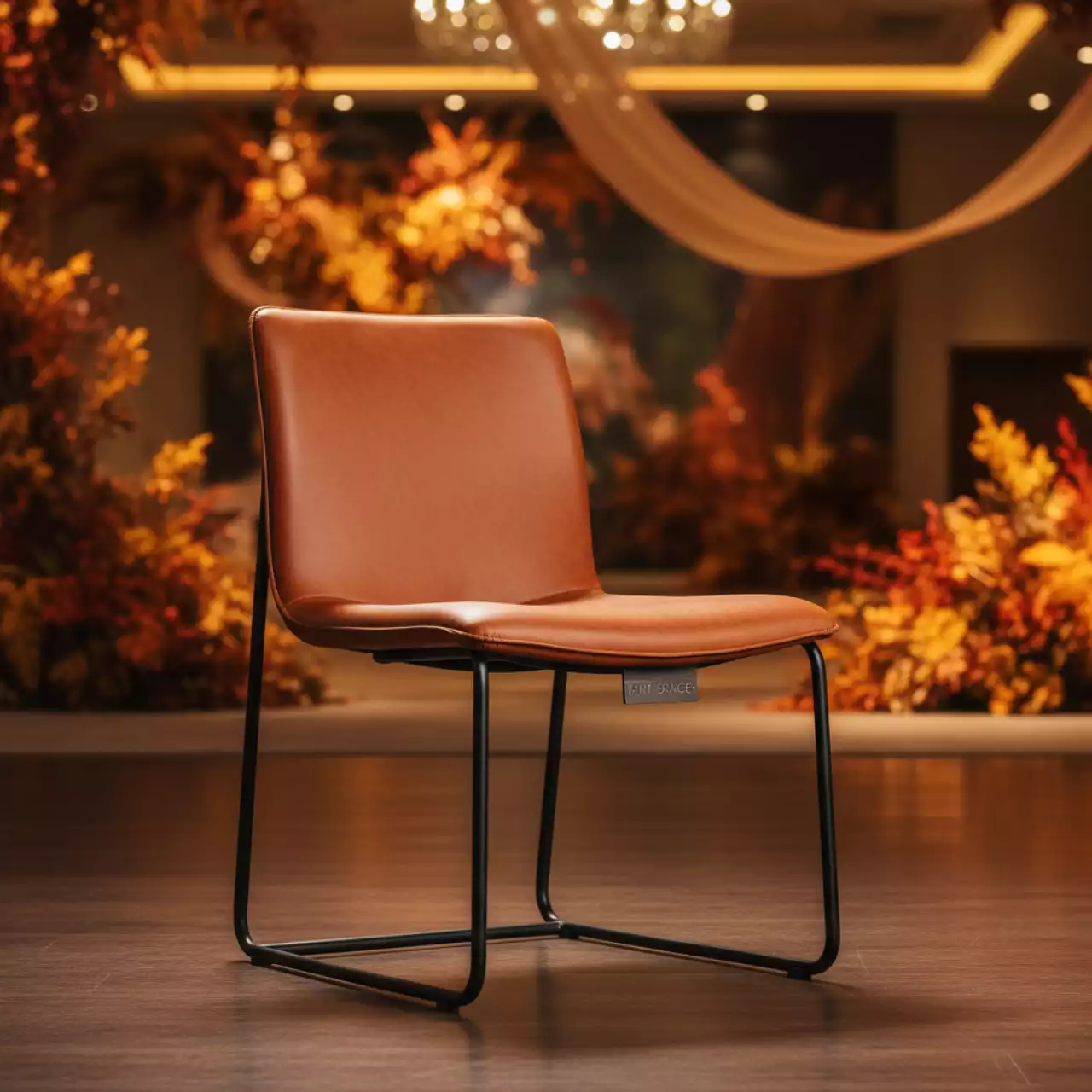 Аренда Кресло офисное Самба экокожа Space Cognac черный каркас в конгресс-холле отеля Жемчужина — ART SPACE