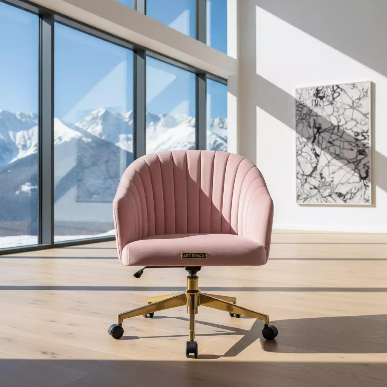 Аренда Кресло офисное Таварес пудрово розовый велюр в Skypark Sochi — ART SPACE