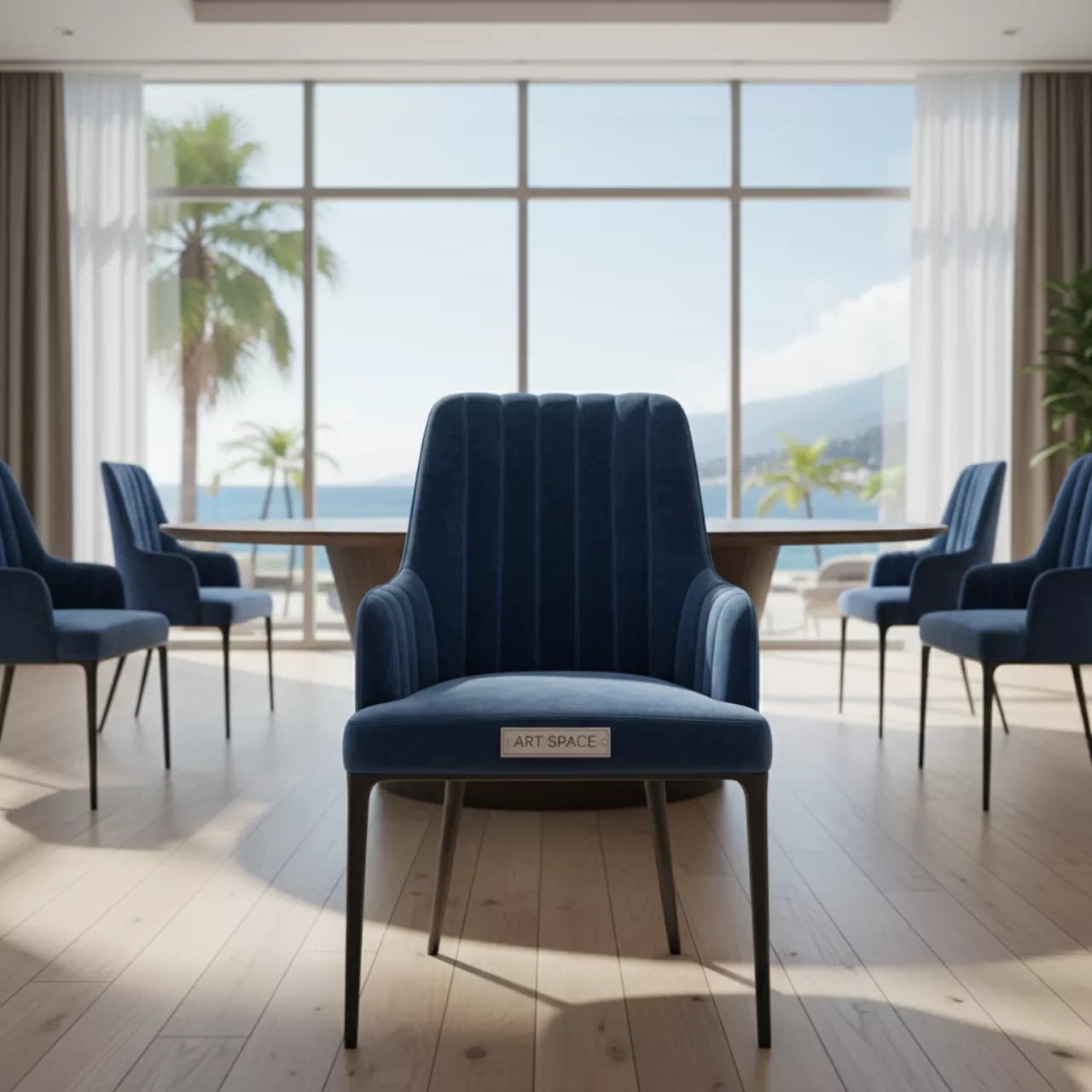 Аренда Кресло офисное Таварес синий велюр в Courtyard by Marriott Sochi — ART SPACE