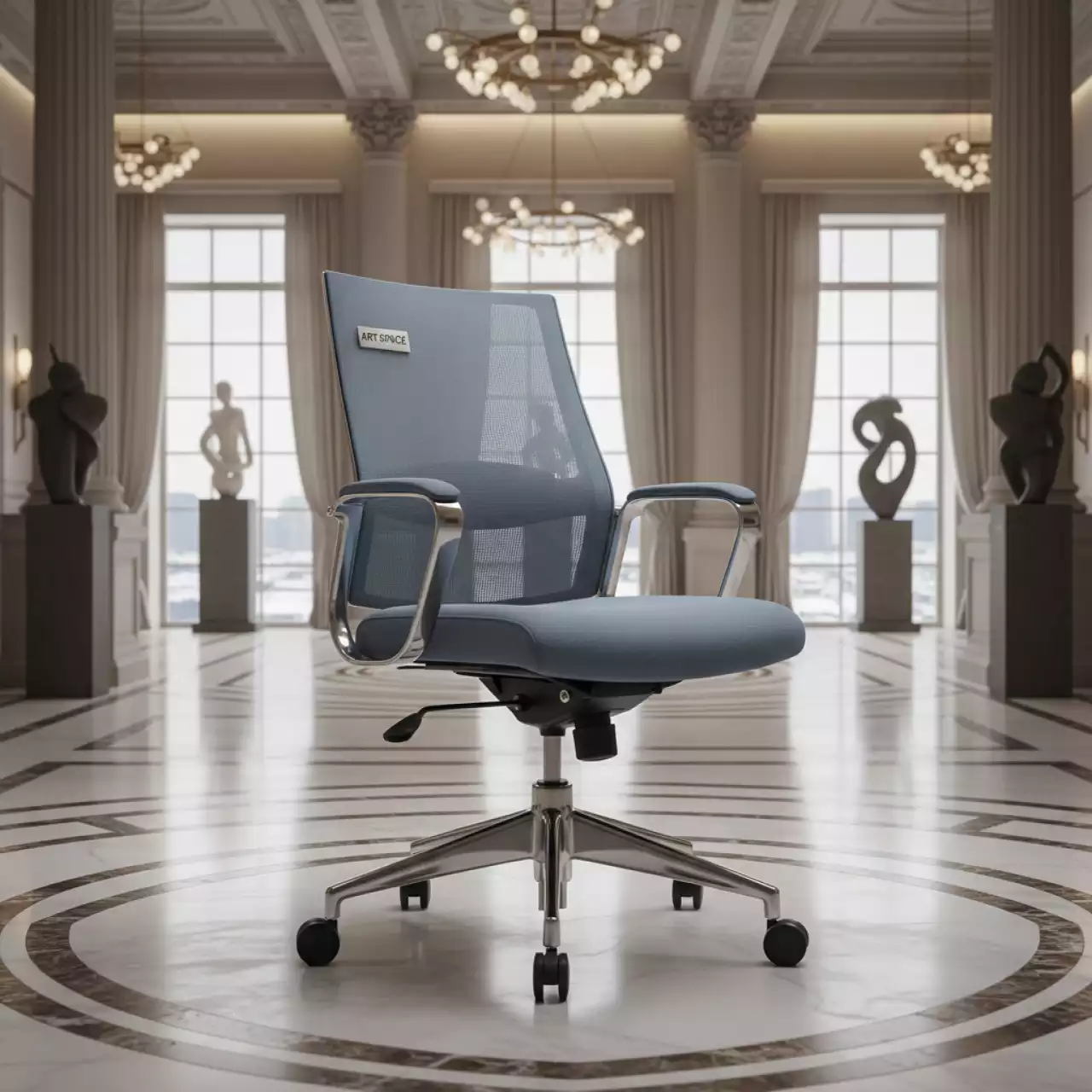 Аренда Кресло офисное TopChairs Crown SN серо голубой в Mantera Supreme — ART SPACE