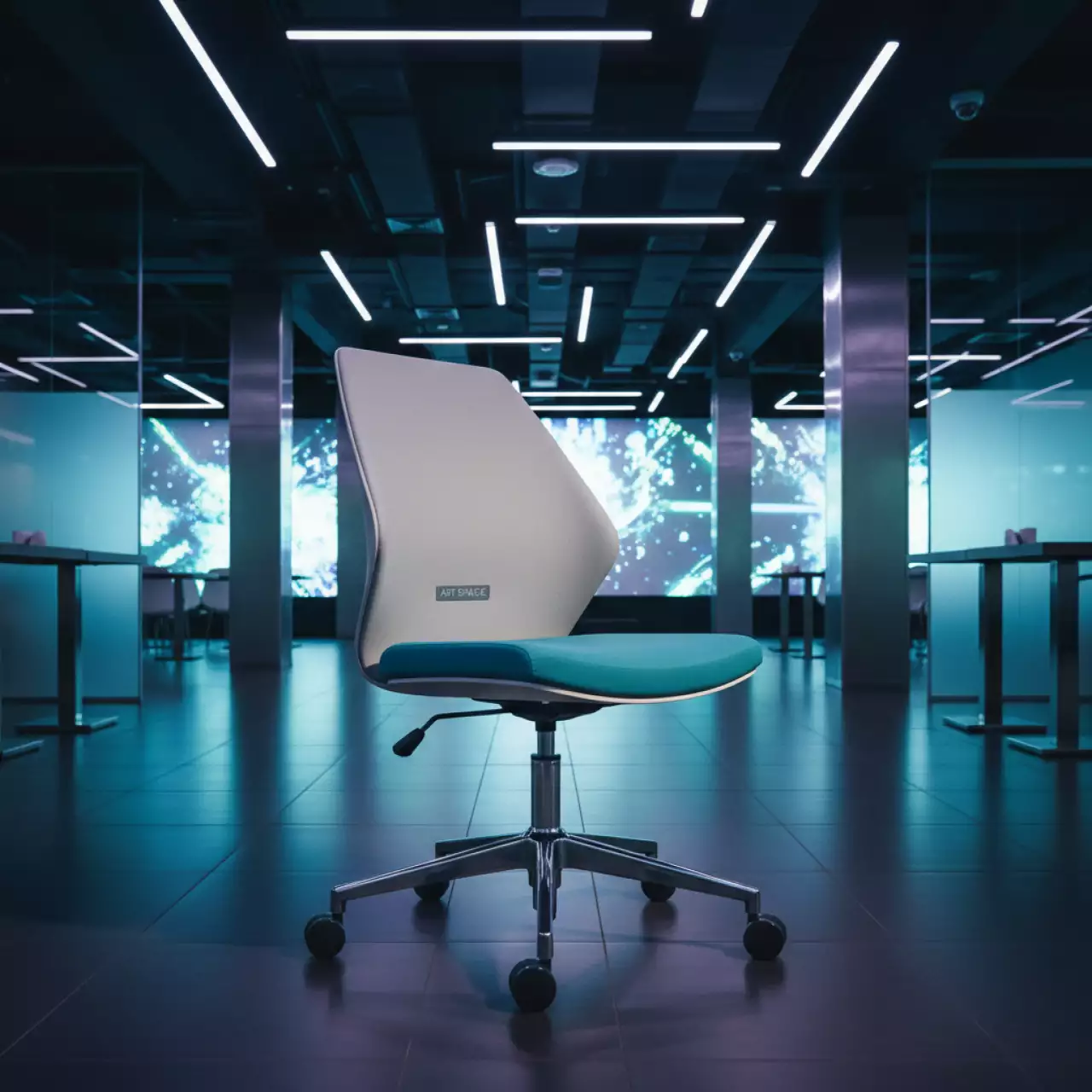 Аренда Кресло офисное Trepidation светло серый бирюзовый в ресторане «Магадан» — ART SPACE