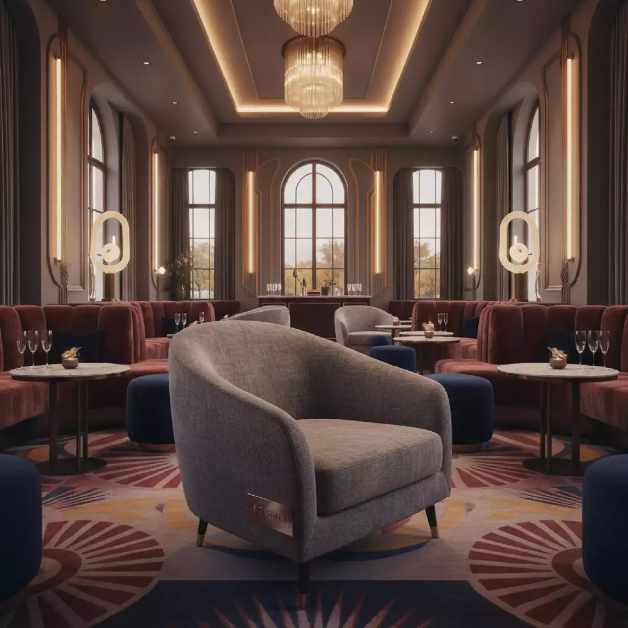 Аренда Кресло Opal серое ткань в Red Arena — ART SPACE