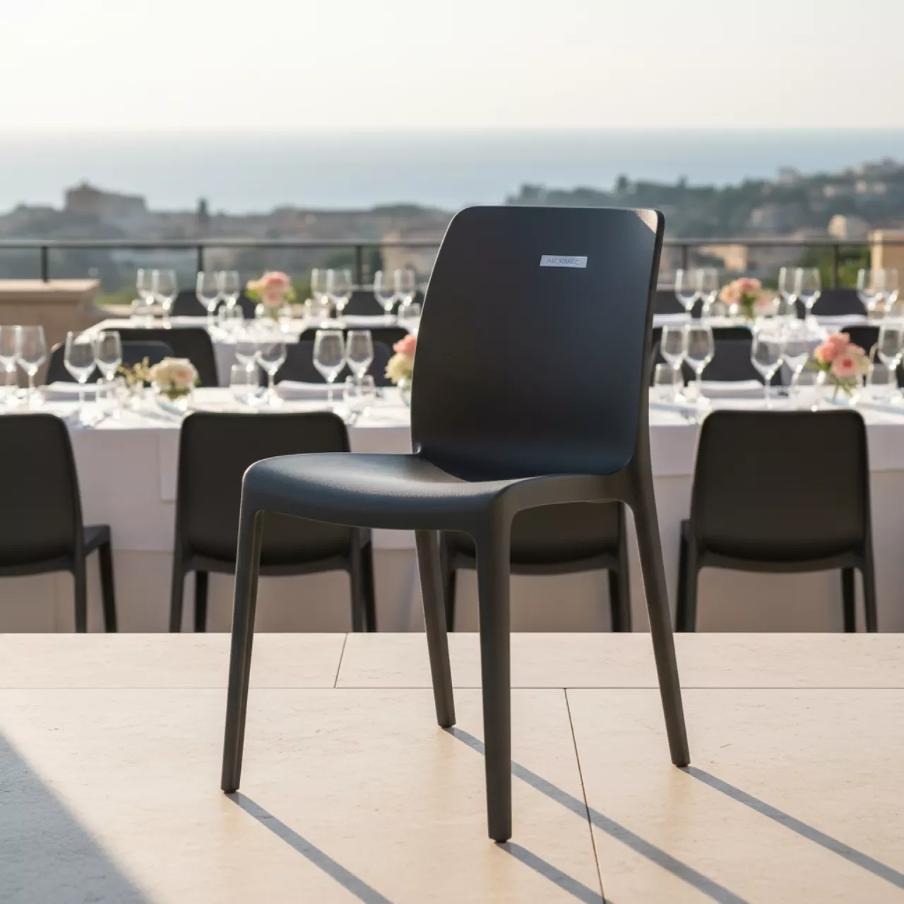 Аренда Кресло пластиковое Ara темно серое в ресторане «La Terrazza» — ART SPACE