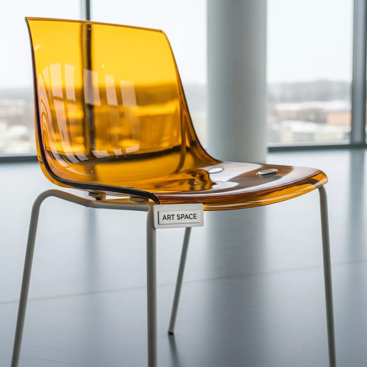 Аренда Кресло пластиковое Carmen белое янтарное в отеле «Звездный» — ART SPACE