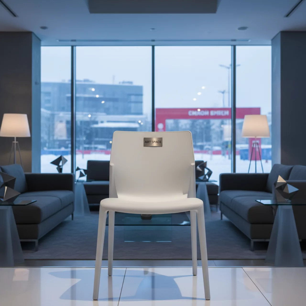 Аренда Кресло пластиковое Loft белое в Boutique Hotel PORTUM 1905 — ART SPACE